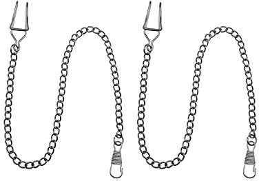 VGOL 2 Stück Taschenuhrkette mit Karabinerverschluss 14,4 Zoll Klassisches Antikes Taschenuhr Metall Kette für Weste Gürtel Schwarz