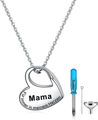 Urnen kette Halskette für Asche Herz Memorial Feuerbestattung Schmuck Asche Andenken Anhänger Halskette mit Trichterfüller Kit