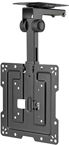 Mount Plus CM322 Flip Down TV and Monitor Roof Ceiling Mount | Fits Flat Screen 19 to 40 Inch | VESA Compatible 100x100, 200x200 | Height Adjustable | Pitched Roof
