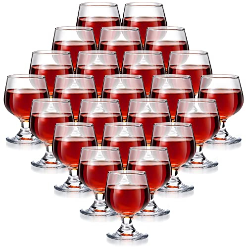 Meanplan Cute Shot Glasses Mini Snifters Cognac 1.7 oz Cups Brandy Snifter Mini Wine Snifters Glass Dinnerware Set for Whiskey Juice Vodka Sherry Champagne Brandy Wine Party Supplies(24 Pieces)
