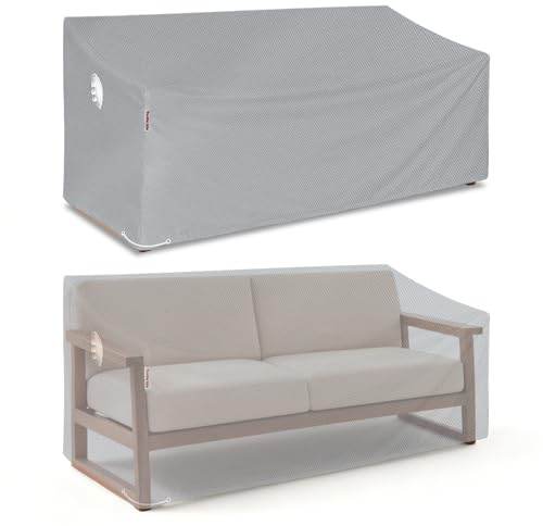 Turtle Life Housse de Canapé de Jardin,Banc de Exterieur Imperméable, Housse de canapé de Jardin 3-4 Places, résistante aux intempéries, Gris 152x89x89cm