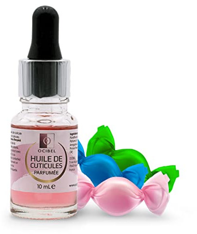 OCIBEL - Huile de cuticule parfumée avec pipette 'Bubble Gum' - 10 ml pour Manucure, Faux Ongles et Nail Art