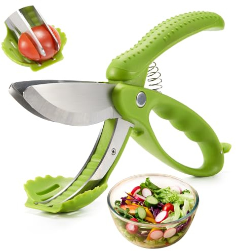 ALEXPHY Salad Scissors with Double Blades, Lettuce Chopper for Chopped Salad, Green