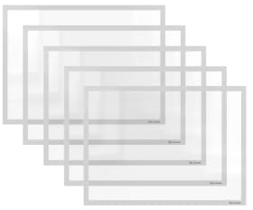 ALLboards Set mit 5 Magnetrahmen, Magnetrahmen A4 Weiß, Klarsichtfolie Klarsichthülle Dokumentenhalter für metallische Oberflächen