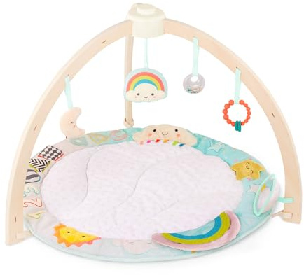 B. Toys - Gimnasio de Juegos de Sol a Sol - Gimnasio de Madera para bebés - Colchoneta Blanda - Juguete sensorial Colgante - Actividades de Desarrollo - Recién Nacido