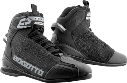 Bogotto Tokyo perforierte Motorrad Schuhe, schwarz, 46