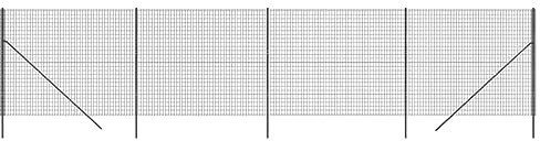 vidaXL Clôture en Treillis Métallique, Panneau de Clôture Décoratif, Barrière de Protection Jardin Patio Extérieur, Anthracite 1,6x10 m