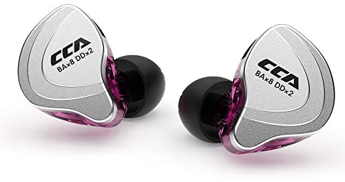 Cuffie cablate CCA C10, 4BA+1DD Hybrid HiFi in-ear, cuffie IEM stereo sportive con cancellazione del rumore, con cavo staccabile per cantanti (senza microfono, viola)
