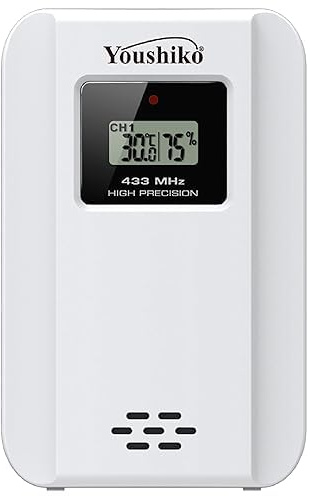 Youshiko YC9317 Wireless Temperature & Humidity 3 - Channel Sensor for Weather Station