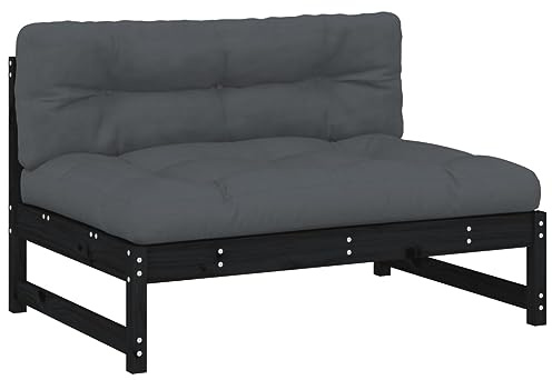 Tidyard Mellansoffa med kudde lounge soffa, trädgårdsmöbler, trädgårdsmöbler, trädgårdsmöbler, balkonglounge, träsoffa, terrasssoffa, trädgårdsset, loungemöbler, set, loungesoffa 120 x 84 x 70 cm (L x