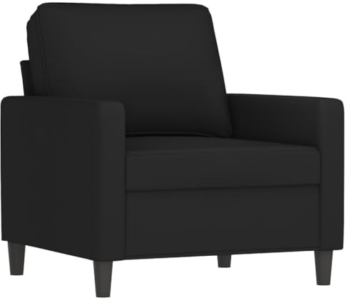 vidaXL Sillón, Asiento con Reposabrazos Respaldo, Sillón de Descanso Relax Televisión, Sofá Tapizado para Salón Hogar, Terciopelo Negro