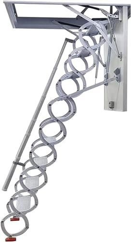 Generic Elektrische Dachbodentreppe mit Fernbedienung, Legierung, Dachboden, Zugangsleiter, Ziehharmonika, Dachbodenleiter, ausziehbar, unsichtbar, zusammenklappbar, Teleskopleiter für einfachen