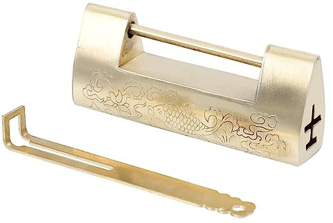 Antikes Kupferschloss mit Schlüssel für Retro- und Kosmetikboxen