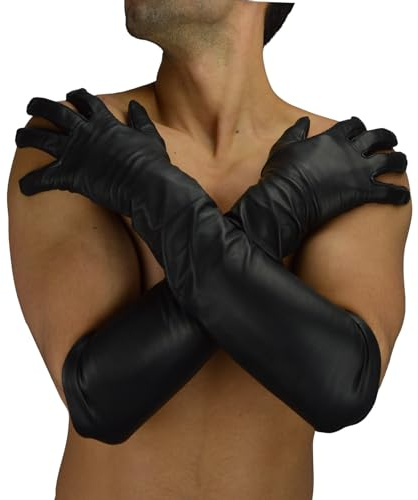 awanstar 105 Männer lederhandschuhe,lange lederhandschuhe Gay leder handschuhe, men long leather gloves