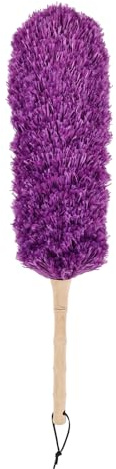 MAOFENG Microfiber Feather Duster 22in Bendable Washable Fibre Head Wooden Handle Grip For Furniture, Car And Louver, Microfiber Duster,Purple