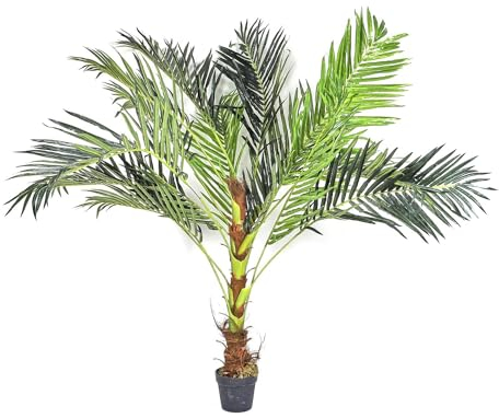 Künstliche Sagopalme – Cycas Revoluta – Ø60 x 142,5 cm – Naturgetreue exotische Kunstpalme für den Innenbereich – Pflegeleichter Kunstbaum als Tropische Raumdeko – Grün