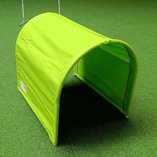 Callieway BOLO-des Alpes Hoopers set om 2 jordlösa och stabila tunnlar | 2 x 1 m | aluminiumram och UV-beständig | smidighetsträning för hundar | limegrön