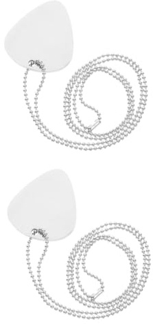 TOYANDONA 2stücke Kreative Gitarren-pick-halskette Dickes Plektrum Stilvoller Gitarrenanhänger Mit Kette Perfektes Für Musiker Hochwertiger Schmuck Für Männer Und Frauen