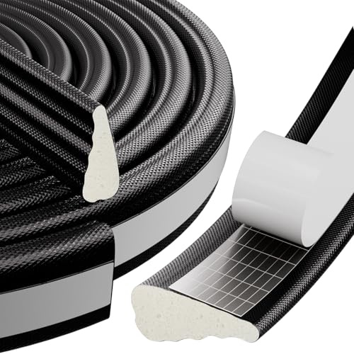 Türdichtung Fenster Dichtungsband Selbstklebend Keilförmig Design,Schaumstoff Tür Dichtung Fensterabdichtung Türrahmen Dichtung,Zugluftstopper Tür Fenster Abdichten Door Seal(5m*2pc,Schwarz)