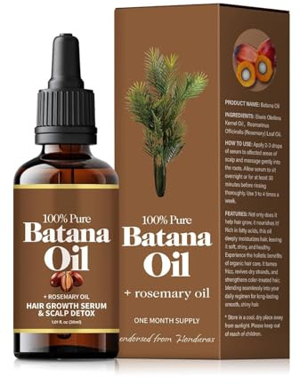 Batana Oil with Rosemary for Hair Growth, 100% Organic Batana Oil from Honduras with Rosemary, Reduce Hair Loss, Strong & Healthy Hair, Nourish Scalp, for All Hair Types, 30 ml