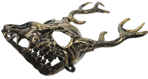 Warmhm Schafmaske goldene maske realistische Halloween- Stufen Hirsch Gehörnte DIY Halbgesichts gehörnte Kopf Halloween gehörnte Schaum