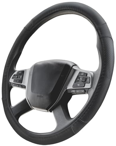 Upgrade4cars LKW Lenkradbezug 44-46 cm Schwarz Lenkradhülle Universal | Passend für die meisten Fahrzeuge | Schützt Ihr Lenkrad vor Abnutzung | Sommer & Winter | erprobte Qualität