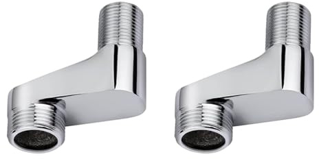 Wjelet 2 Stück S-Anschluss 1/2 auf 3/4 Duscharmatur-Adapter Verstellbare Adapter für Duscharmatur Aus Massivem Messing,G1/2 Auf G3/4 Wasserhahnanschluss,Für Badezimmerinstallationen