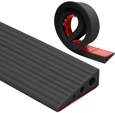 Rampe de seuil, 100 x 6,5 x 2,5 cm, en PVC, surface antidérapante, rampe de seuil pour fauteuil roulant, poussette, déambulateur ou scooter électrique (noir, 2,5)