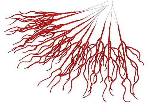 GLEAVI Künstliche Weihnachtsblätter Dekoration Aus Langlebigem Material 10 Stück Rote Simulation Für Baumzweige Fotorequisite Und Festliche Girlande