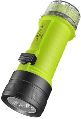 Folpus Linterna de Buceo Profesional portátil de Alta luminosidad, luz subacuática para Buceo en Aguas Profundas, en Barco, Camping
