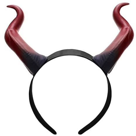 SHIFANQI Teufelshörner Haarreif, maleficent hörner für Kostüm Party, Kopfschmuck für Damen, Herren | Haarschmuck zu Halloween, Fasching & Karneval, Rot