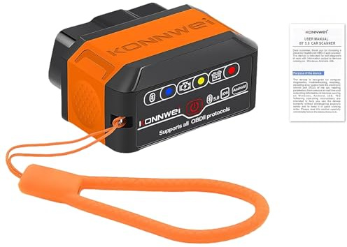 OBD2 Diagnosegerät Bluetooth 5.0, Wireless Auto Diagnose OBD 2 Adapter für alle Fahrzeuge, OBDII Tester Stecker Auslesegerät mit Vollen OBD2 Systemen, Diagnosewerkzeuge für iOS Android Windows