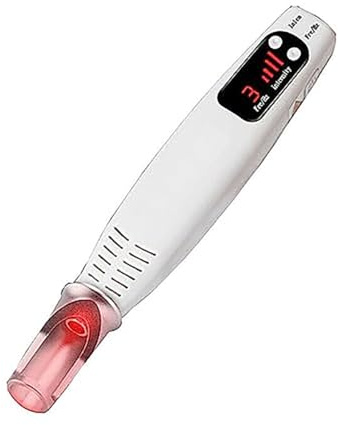 Picosecond Pen Plasma Device Light Therapy Mole Dark Spot Remover Pen with 3 Modes, 4 Levels for Skin Tags Tattoo Freckles Skin Pigmentation Scars with Glasses (Red)