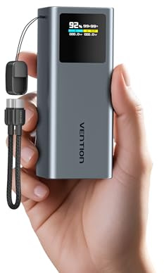 VENTION Laptop Powerbank 20000mAh 100W, Externer Akku mit USB-C PD 3.0 Schnellladung & Digitaldisplay, kompatibel mit MacBook Pro/Dell/HP, iPhone 16/15/14/13, iPad Pro, Galaxy S25