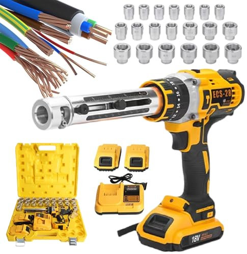 Pelado de Cable Eléctrico, Máquina Pelacables Inalámbrica, Pelacables de Cobre, Herramienta Portátil Eléctrica de Pelado 0,52-1,12, para Reparación de Circuitos
