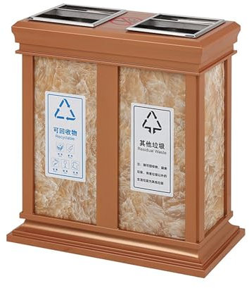 RUNZE765Z Standaschenbecher Outdoor-Mülleimer mit Zwei Fässern, Aschesäule, vertikaler Ascheeimer, kommerzieller Straßen-Gemeinschaftshof-Mülleimer Aschenbecher Outdoor/Aschenbecher