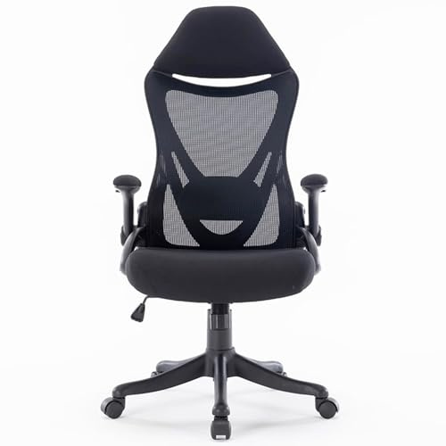 Chaise Gaming, Ergonomique Fauteuil Gaming, Chaise Gamer, Siege Gaming Hauteur Réglable, Dossier Enveloppant, Maille Haute Densité, s'adapte À la Courbe du Cou, pour Bureau, Étude(Black)