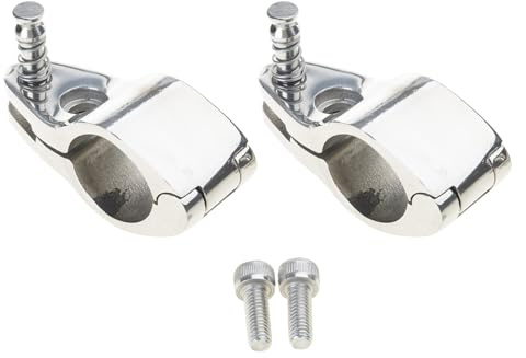 Morsetti per tubi a baldacchino, confezione da 2, resistenti, in acciaio inox, con sistema di bloccaggio sicuro per tubi marini da 22-32 mm