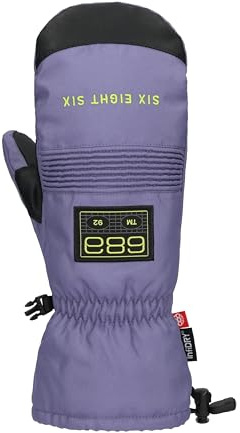 686 Men's Lander Mitt - 10k Fabric, Accordion Stretch Panel, and Synthetic Leather Palm - Water & Weather Resistant - Purple Dawn, Small