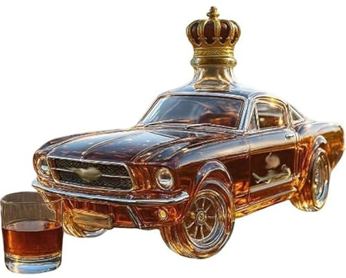 Glasflasche Kraftfahrzeug Whisky Dekanter, Glas Kraftfahrzeug Whisky Weinflasche, 3D-kreative Weinflaschen mit Auto-Motiv, Kreative leere Weinflaschen zur Aufbewahrung von Spirituosen (A#)