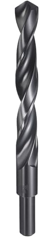 QUARKZMAN Punta Da Trapano 17.5mm Acciaio Rapido Nitrurazione Nero | Codolo Ridotto 13mm, Punto Standard 118°, Rotonda 4241, Per Plastica Legno Rame Alluminio Ferro Metallo Medio Morbido
