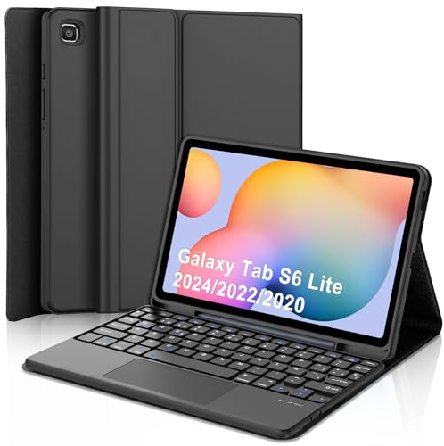 JADEMALL Tastiera con Touchpad per Samsung Tab S6 Lite 10.4 2024/2022 | Italiano QWERTY Tastiera Bluetooth Staccabile con Touchpad per Galaxy Tab S6 Lite 10.4, Nero