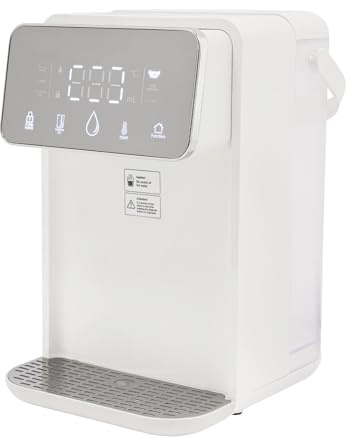 Distributore istantaneo di acqua calda, 3,5 litri, con display digitale, 2000 W, regolazione della temperatura 25 – 99 °C, per caffè e tè, 37 x 24 cm, bianco