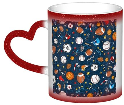 Anceky Sports Baseball Game Print Color Changing Cup Ceramic Coffee Mug Personalized Magic Mug Tea Cup