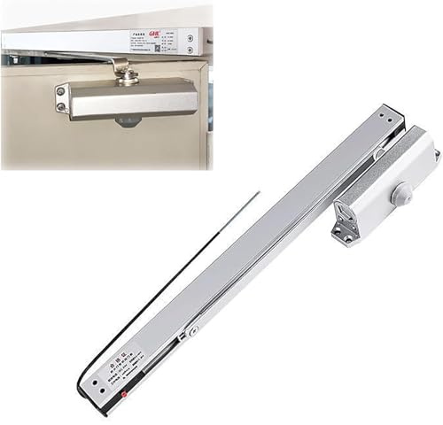 Chiudiporta Scorrevole Automatico, Chiudiporta Idraulico Con Asta Di Collegamento In Acciaio Inox, Portata 65~120 Kg E Regolazione Della Velocità a Due Stadi, Chiusura Rapida Delle Porte