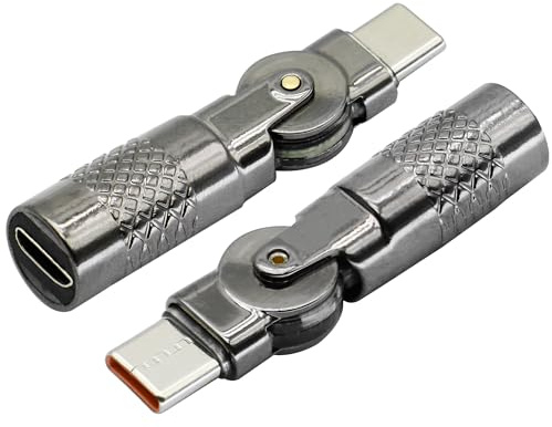 zdyCGTime Adattatore di interfaccia USB C a Micro USB, Adattatore da USB-C maschio a Micro USB femmina con LED e rotazione a 180 gradi,Per telefoni cellulari e laptop(2 Pezzi/Type-C M/Micro F)