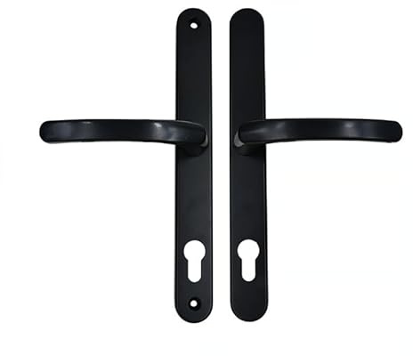 Lever UPVC Multipoint Door Handles, 92mm PZ, 240mm Screw Centres, 270mm Backplate, Sprung Mechanism, Replacement Handle Set (Black)