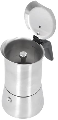 Aramox Herd-Kaffeemaschine, Perkolator-Kanne aus Edelstahl für Italienische und Kubanische Kaffeeliebhaber (200ML)