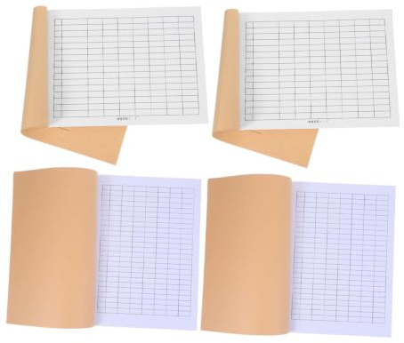 HOMSFOU 4 Pièces Livre de Comptes Registre D'inventaire Livre de Comptabilité Vierge Papier Blanc Tenue de Registre Détaillée Gestion des Stocks pour Entrepôt et Bureau Petites