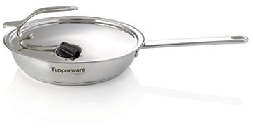 TUPPERWARE Chef-Serie Gourmet-Line Pfanne 24 cm inkl. Metalldeckel Edelstahl